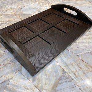 AWood Serving Tray With Cut Out Handles 12 by 16